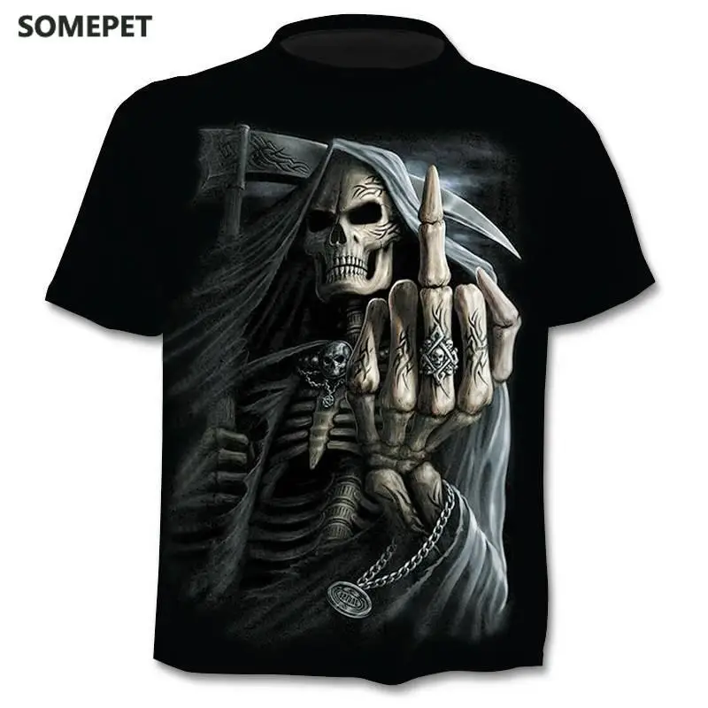 

2020 3Dt Summer New Skull T Shirt Men Short Sleeve Shirt Funny T Shirts Japan Punk Anime Gothic 3Dt-Shirt Mens Clothing