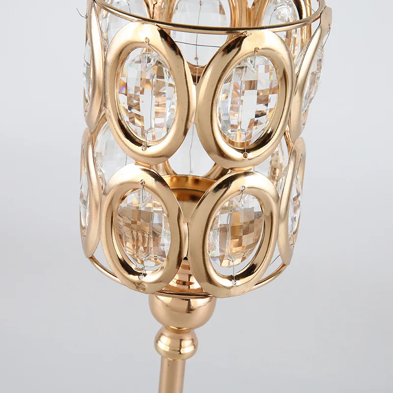 Европейский стиль кованые металлические хрустальные подсвечники Свадебный