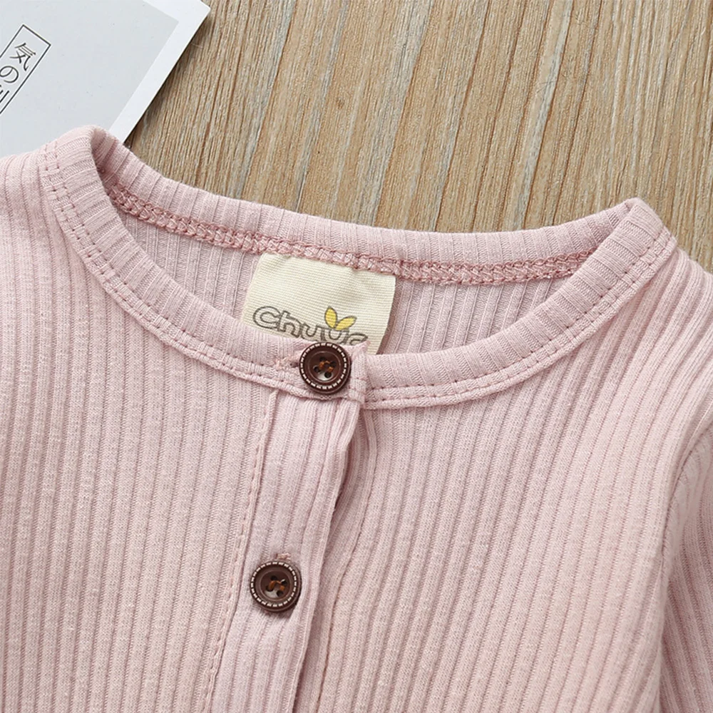 

Autumn Unisex Newborn Baby Clothes Solid Color Baby Rompers Cotton Long Sleeve Toddler Romper Infant Clothing 3-18 Months