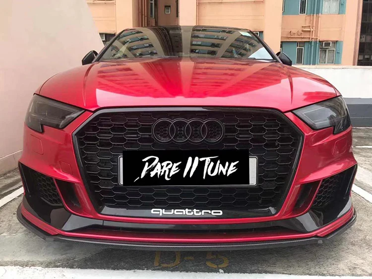 

2021 Подходит для Audi модифицированный Размер охватывающий углеродное волокно японская Передняя головка Rs3 задняя губа