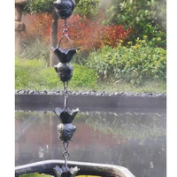 2 6m copper rain bell drainage chain with black color plated