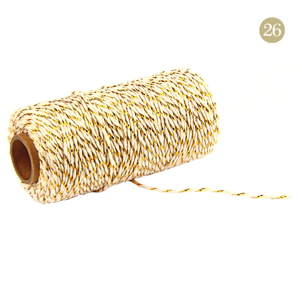 26 2 мм 2ply шпагат, веревка хлопковые шнуры веревочная лента для подарка ремесло baby shower Свадебные украшения mariage рождественские аксессуары для дома - Цвет: 26