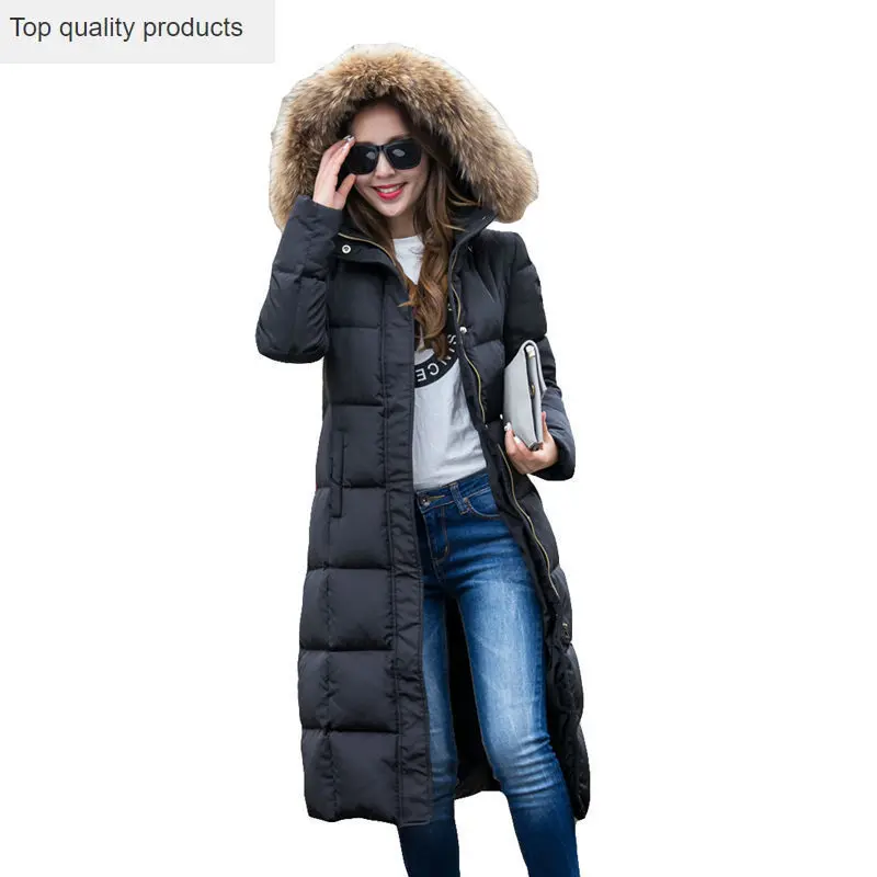 Новинка 2020 женская зимняя куртка пуховик с меховым воротником черные куртки