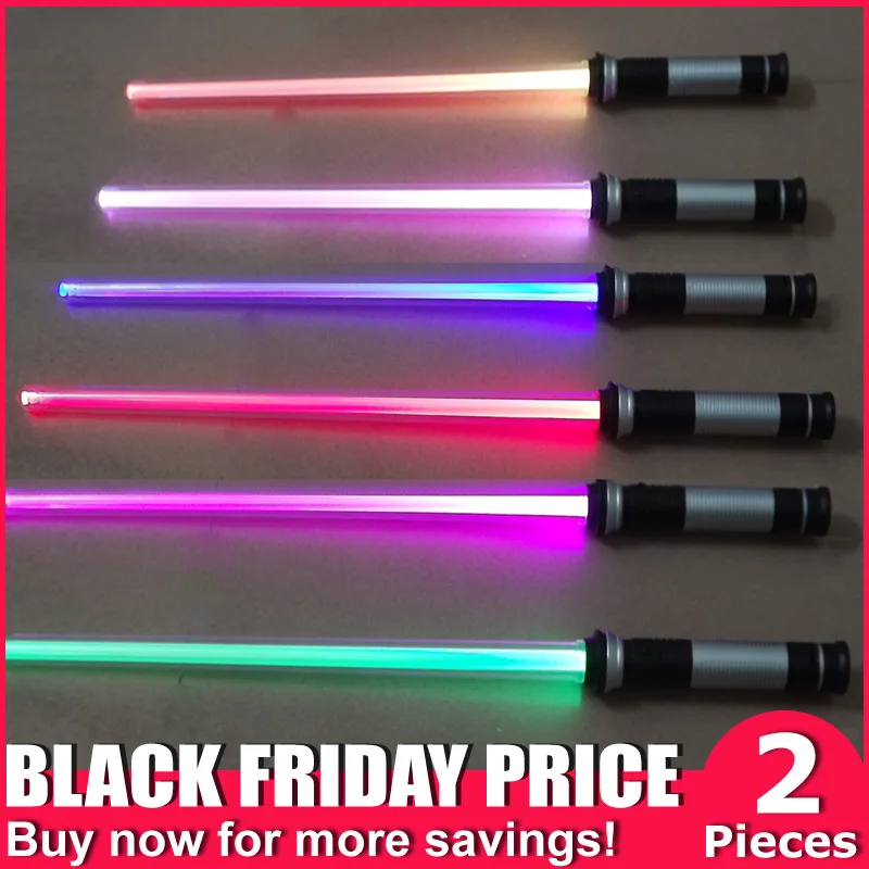 2 Pieces/Lot Flashing Light Saber Laser Double Sword Toy Kid Cool Colorful Laser Light Lightsaber Fashion Creative Children Gift