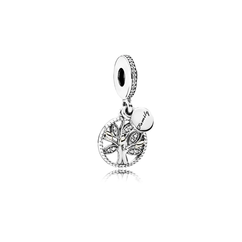 Silver CUTEECO горячее Дерево жизни Подвесные приспособления Pandora Шарм Браслет семья происхождения DIY модные ювелирные бусы аксессуары - Окраска металла: Silver