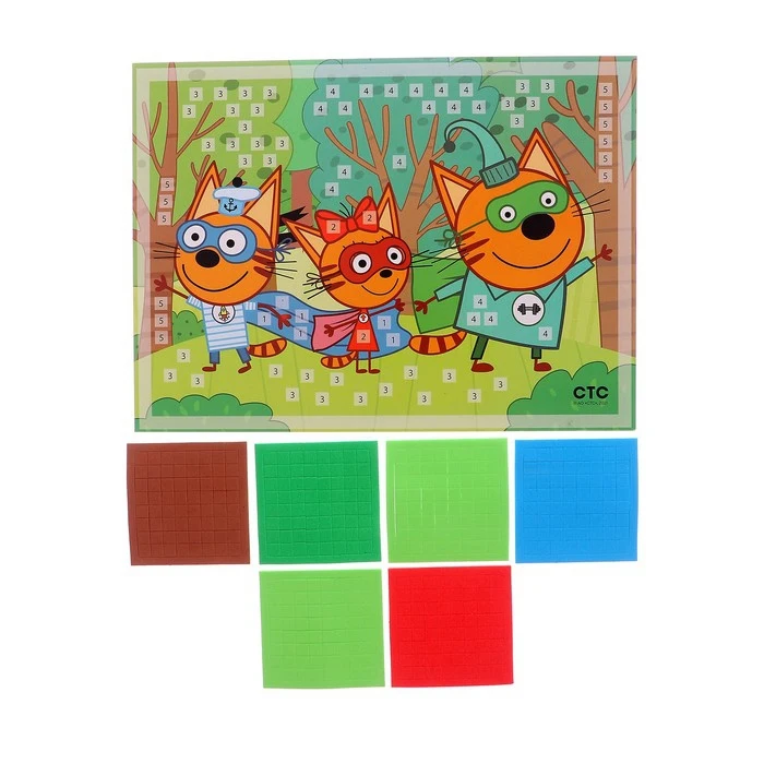 Мягкая мозаика Три кота 17 × 23 см