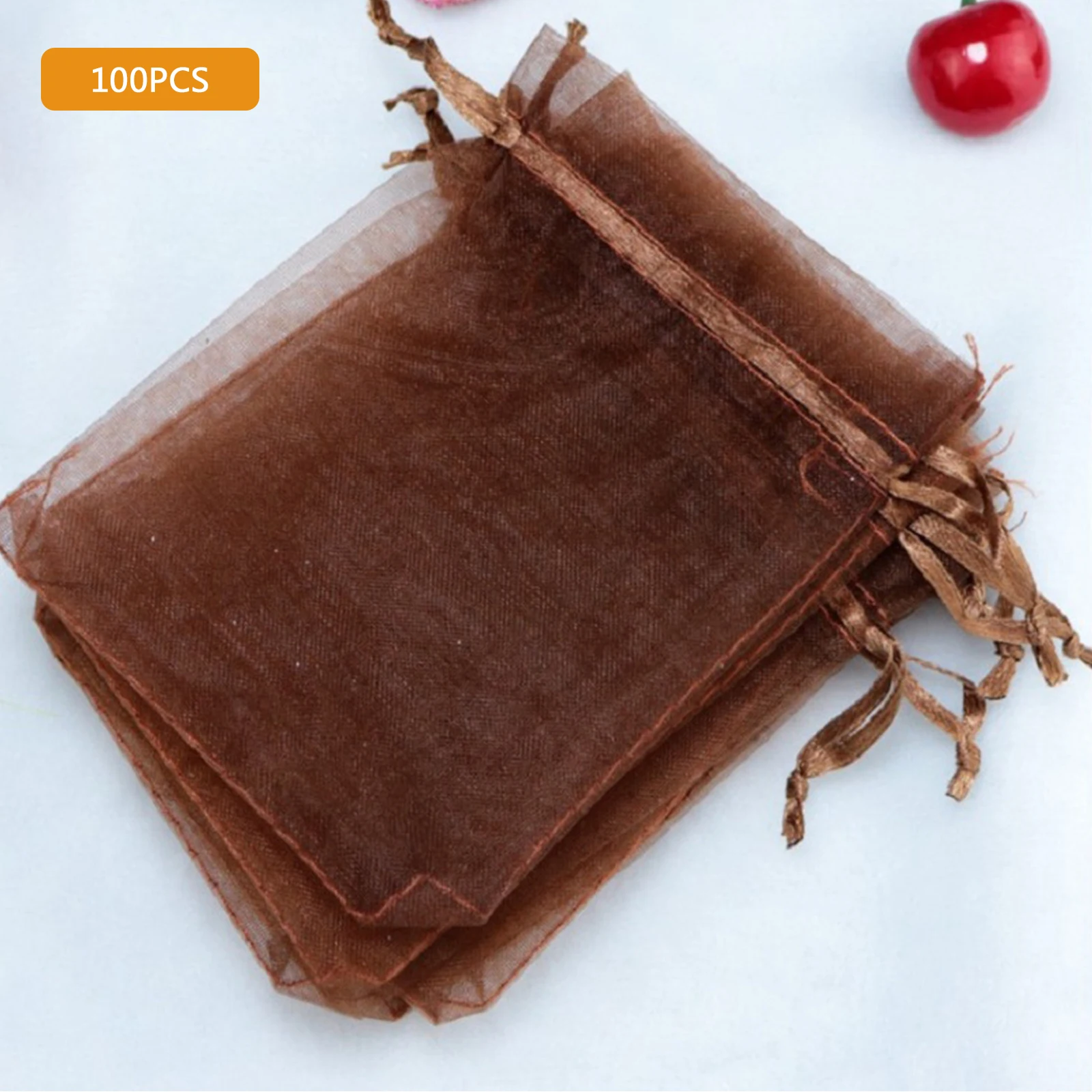

100pcs Drawstring Organza Gifts Bags Solid Color Gift Bag for Festival Christmas Candy Jewelry Pouches Supplies