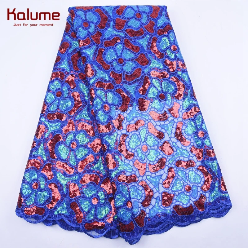 Калуме африканская кружевная ткань карамель французское Сетчатое кружево с