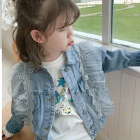 1 6t childrens denim jackets girl trench jean embroidery jackets girls kids clothing baby lace coat casual outerwear windbreake