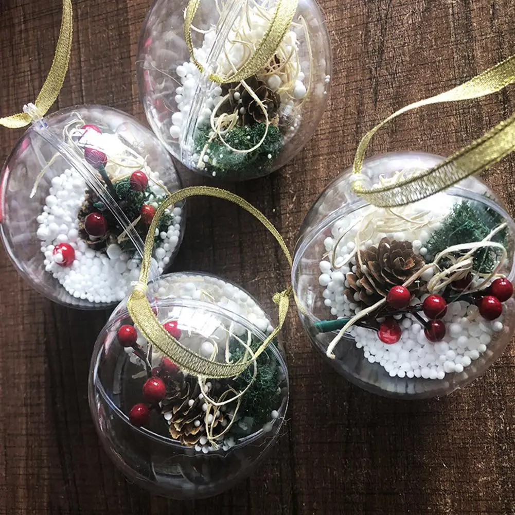 DIY пластиковые прозрачные Рождественские шары подвесной шар безделушка