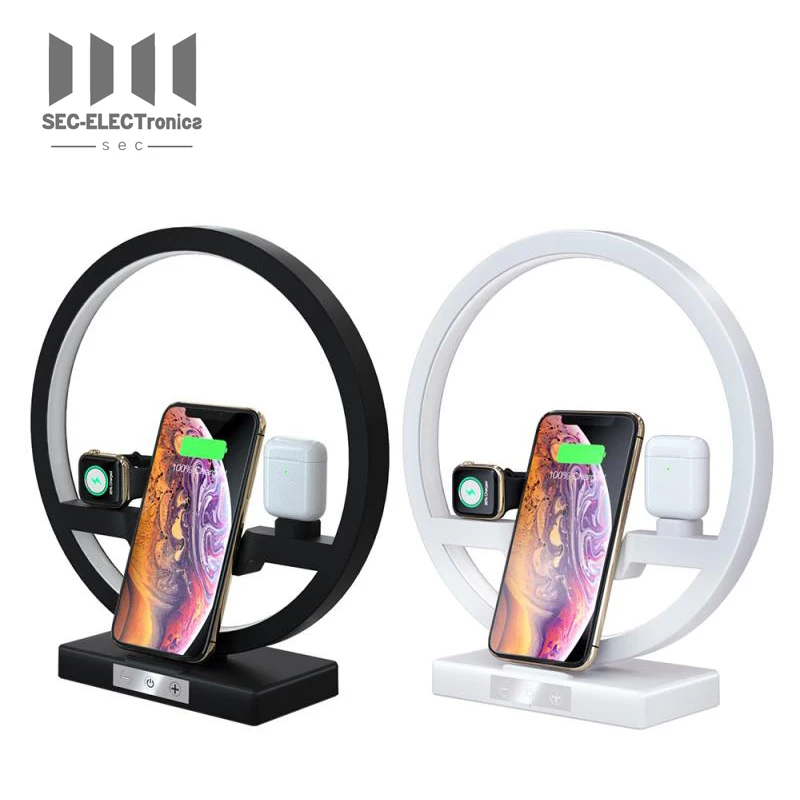 Беспроводное зарядное устройство 4 в 1 для Iphone 11 Pro зарядная док станция IWatch Galaxy S9/