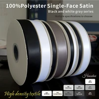 100 yards black gray white silver single sided satin ribbon 32 38 50 75 100mm for wedding decoration handmade flowers gifts