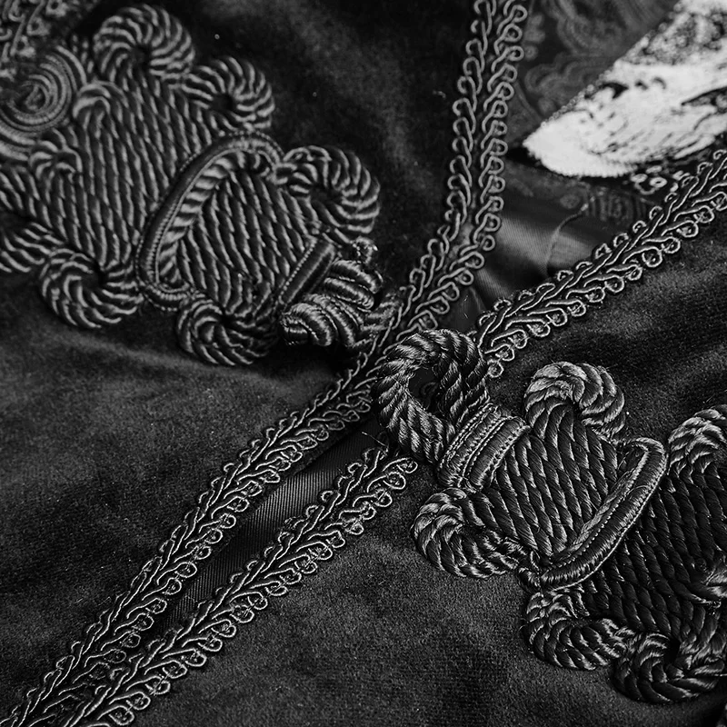 Длинные пальто в стиле панк готика великолепные ретро цветочный узор дворцовые