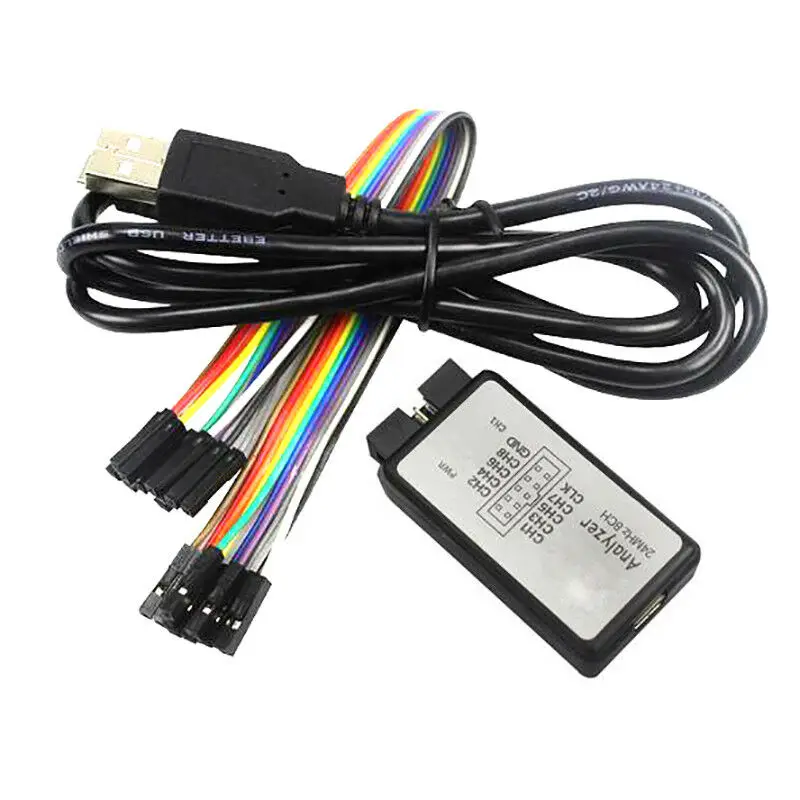 Горячая USB логический анализатор 24 м 8CH микроконтроллер ARM FPGA инструмент отладки