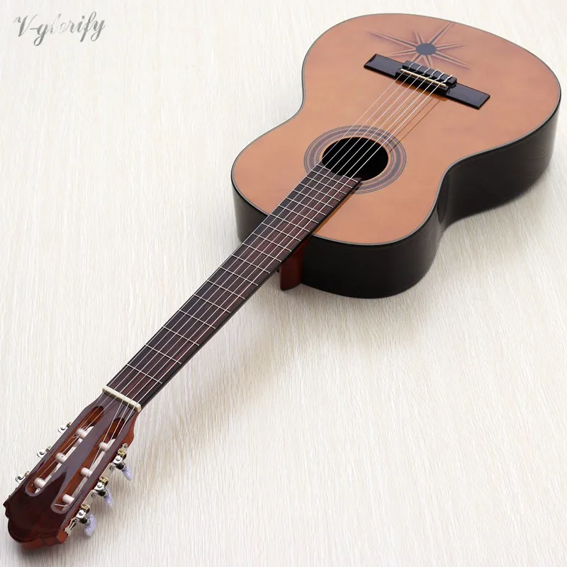 

rosewood back and side classic guitar natural color 39 inch full size design 6 string high gloss finish classical guitar