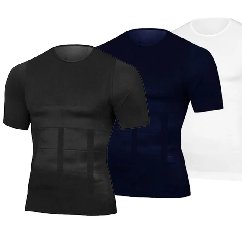 

Men Body Toning T-Shirt Body Shaper Corrective Posture Shirt Slimming Belt Belly Abdomen Fat Burning Compression Corset