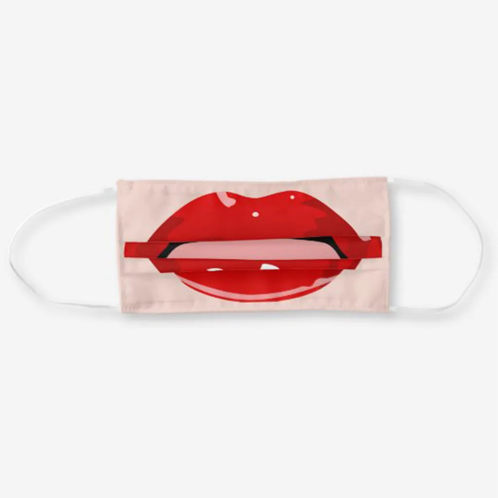 

5pc Adult Face-masks Funny Red Lips Print Mondmasker Reusable Masque Unisex Washable Mondkapjes Wasbaar Halloween Cosplay