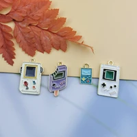 10pcslot enamel mini game console charms for jewelry making diy cute girl boy charms pendants necklaces earrings accessories