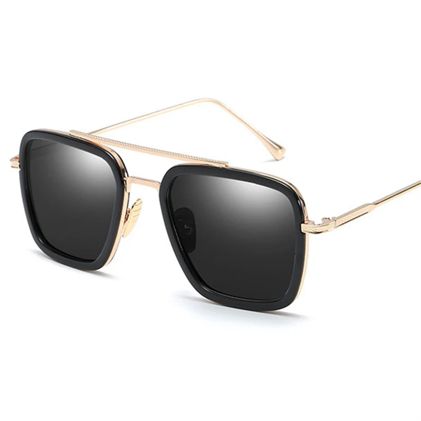 QUEENBOOS мужские солнцезащитные очки стимпанк фирменный дизайнер Tony Stark Железный