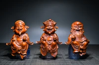 4 chinese folk collection seikos boxwood fu lu shou samsung set statue cartoon longevity gather fortune office ornament