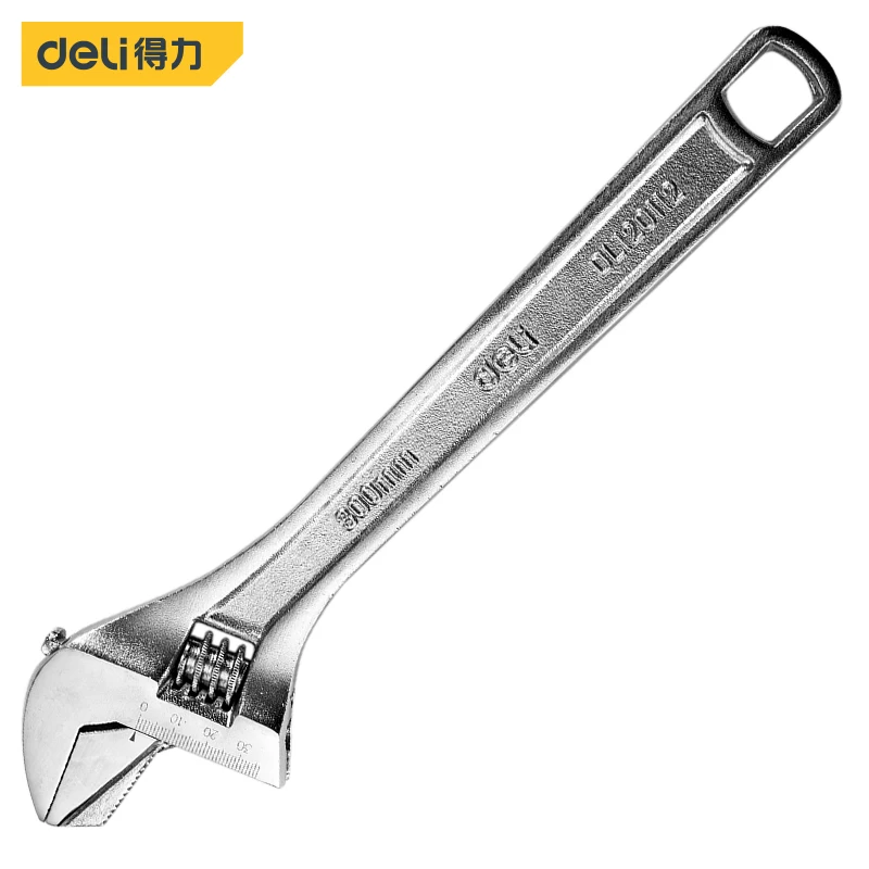 Deli Universal Open End Wrench Carbon Steel Anti-Rust Adjustable Spanner Multi-Functional Car Repair Hand Tool Household