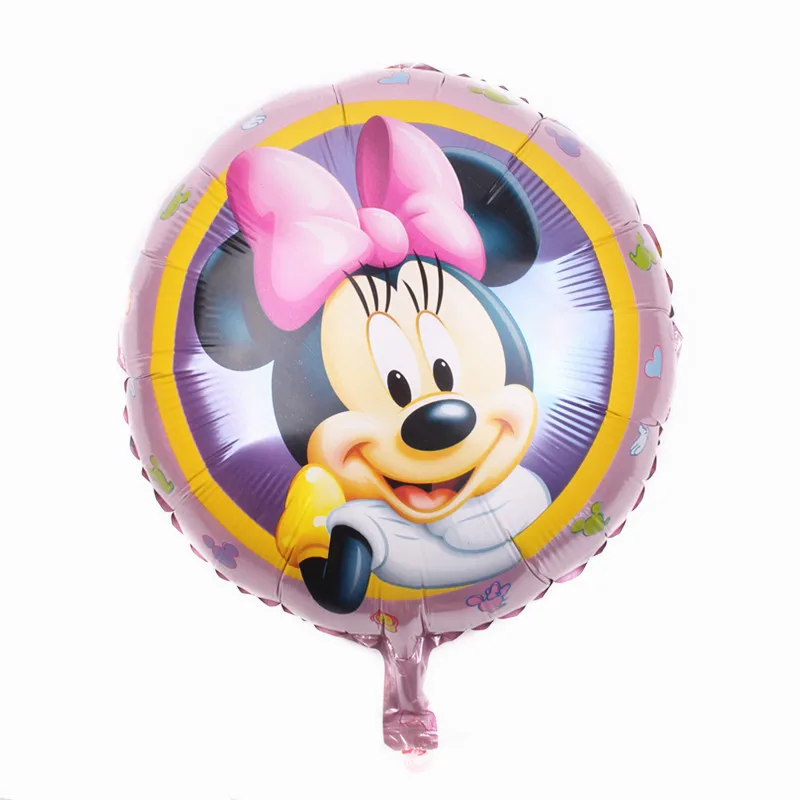 1pc balloon Бумажные тарелки и Соломки с изображением Минни Маус, украшения для торта на день рождения, праздничные украшения для девочек, вечерние принадлежности для душа, свадебные приглашения - Цвет: 1pc balloon