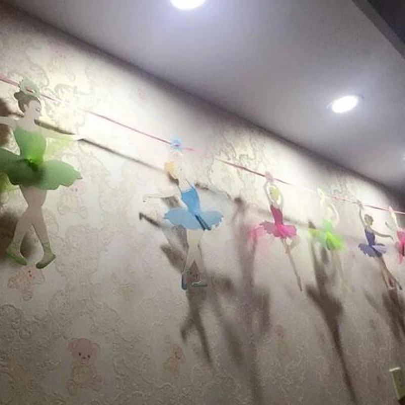 1 шт. 3 м яркие подвесные бумажные баннеры бумажный флаг балерина девочка день