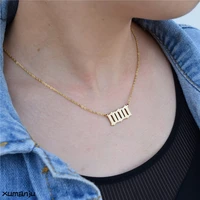 chains number necklace fashion custom stainless steel pendant neck chain digital clavicle chain party gold necklace for women