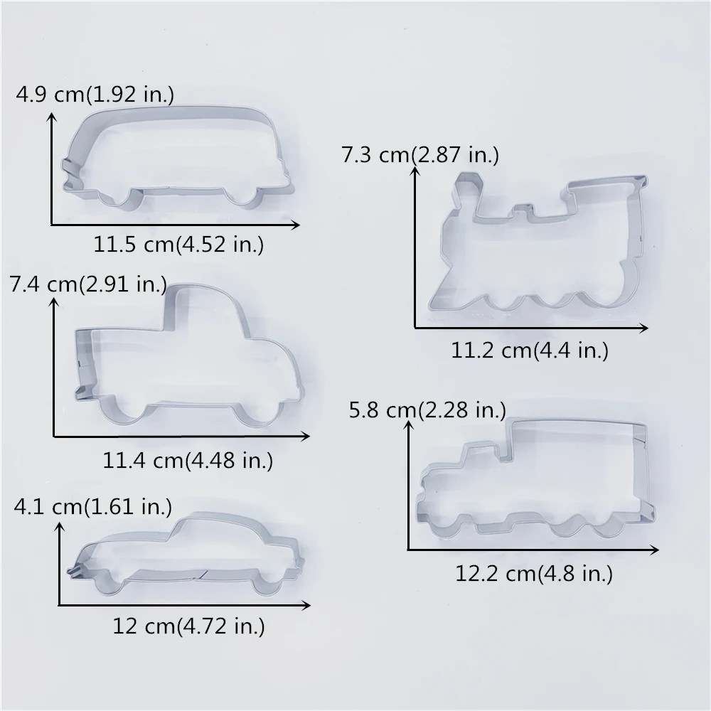 KENIAO транспорт для нарезки печенья в виде Set 5PC Train автобус грузовик Палочки типа и