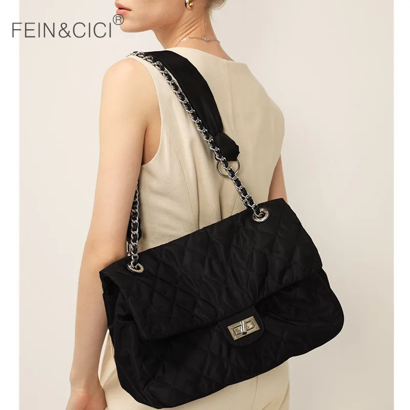 Дизайнерская вместительная нейлоновая сумка на плечо для женщин мессенджер с