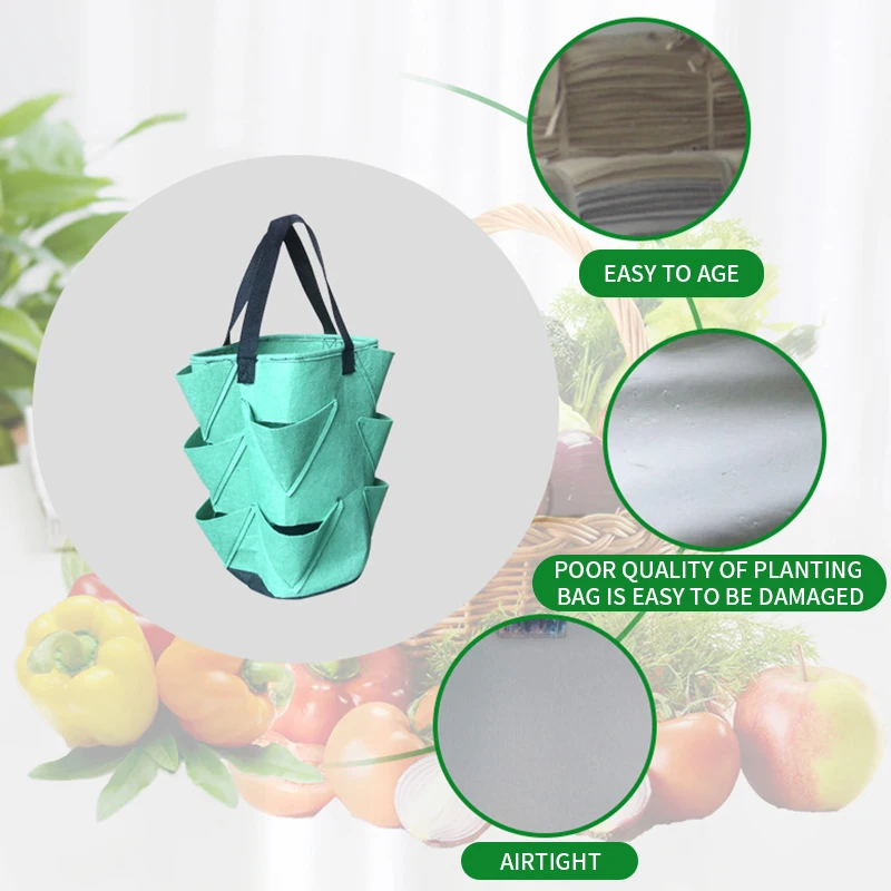 3 галлона сажалка для клубники ткань клубника посадки мешок дышащая горшок с