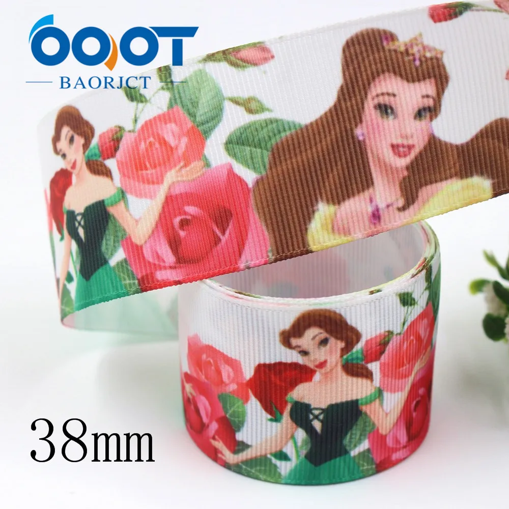 OOOT BAORJCT I-19809-1862, 38 мм 10 ярдов мультфильм термотрансферные печатные корсажные ленты, ленты ремесла, лук крышка DIY аксессуары