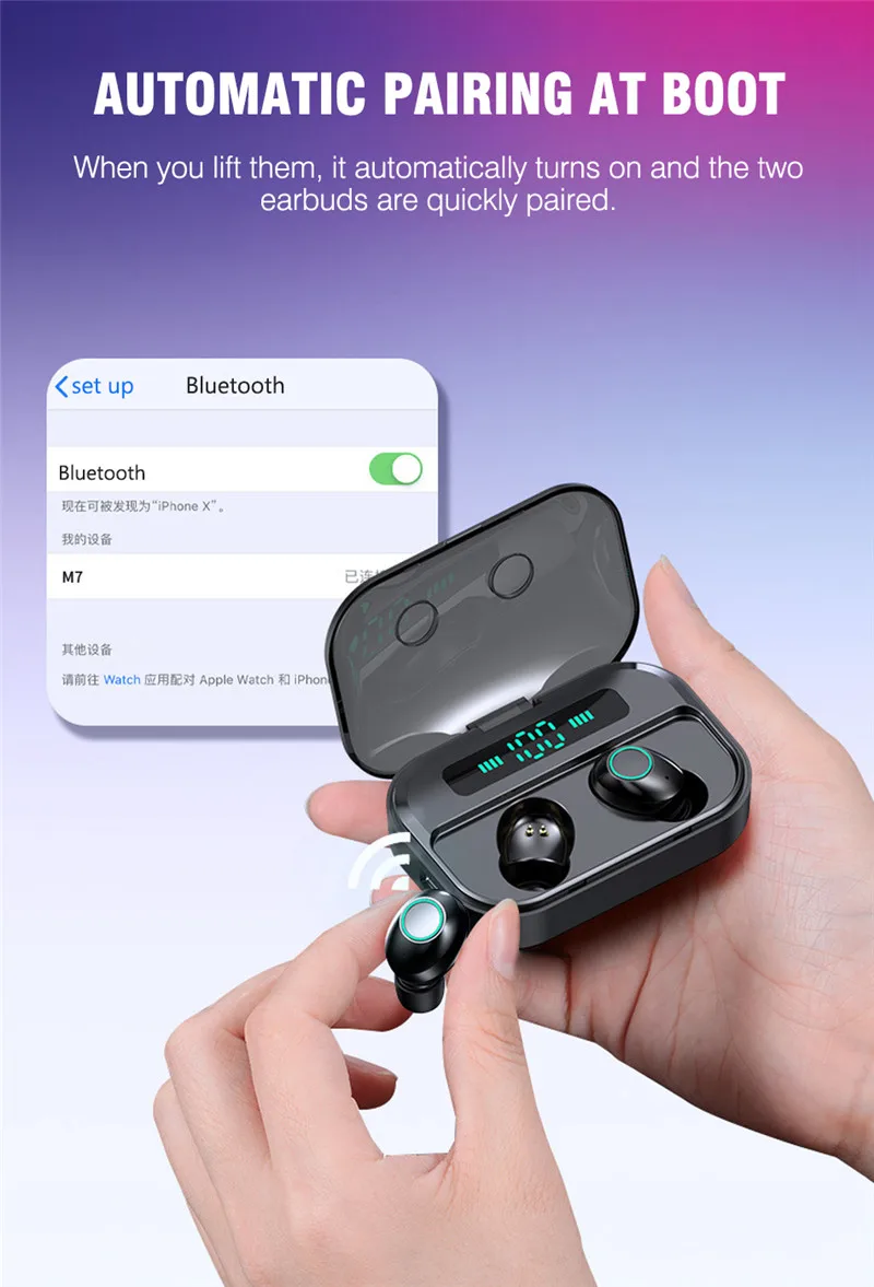 M7 TWS Bluetooth 5,0 наушники стерео беспроводные наушники HiFi Звук Спорт Air Dots Pro Handsfree игровая гарнитура для Xiaomi Redmi