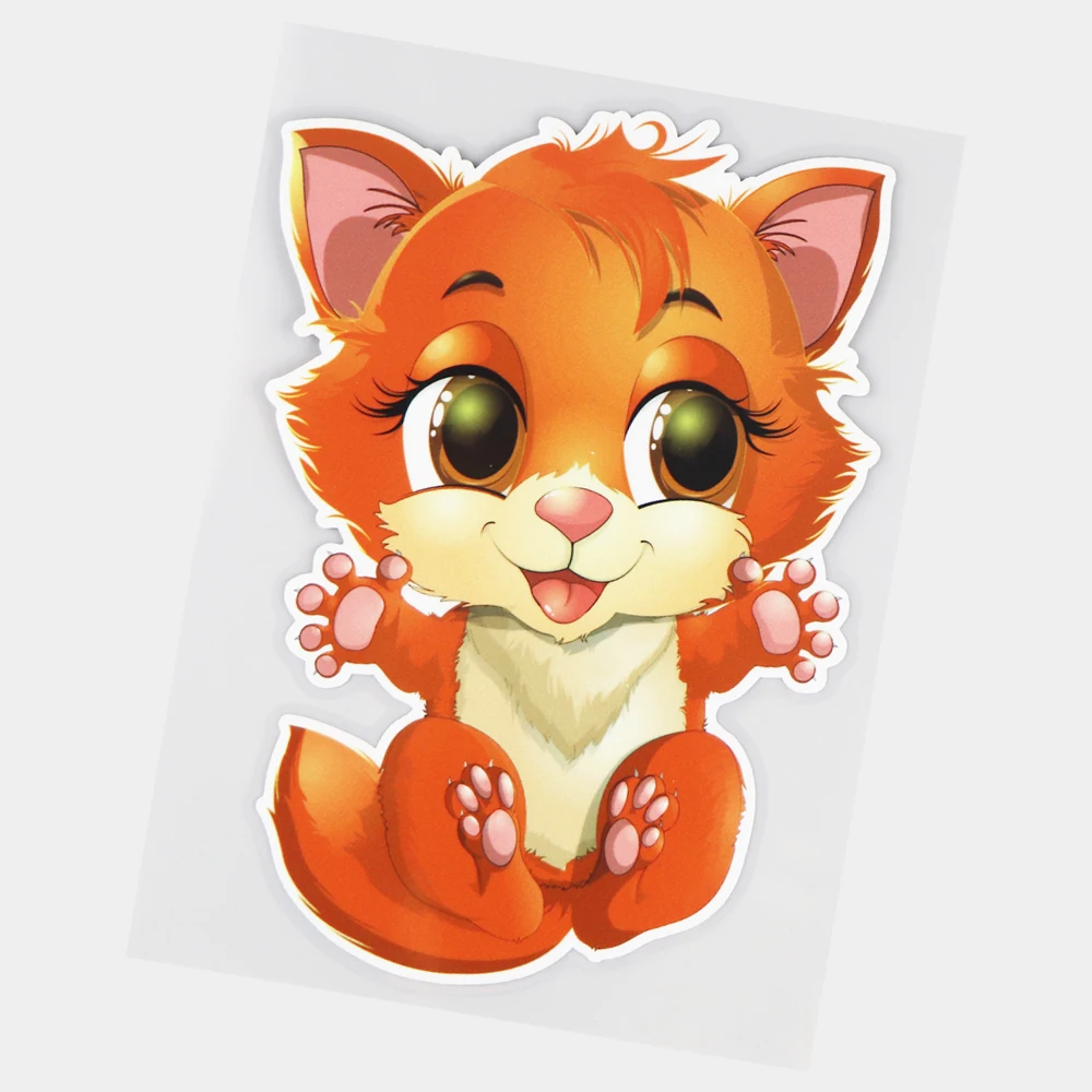 

JuYouHui Exterior Accessories Decal Happy Cute Cat Bumper Decoration Scratch Occlusion Car Sticker