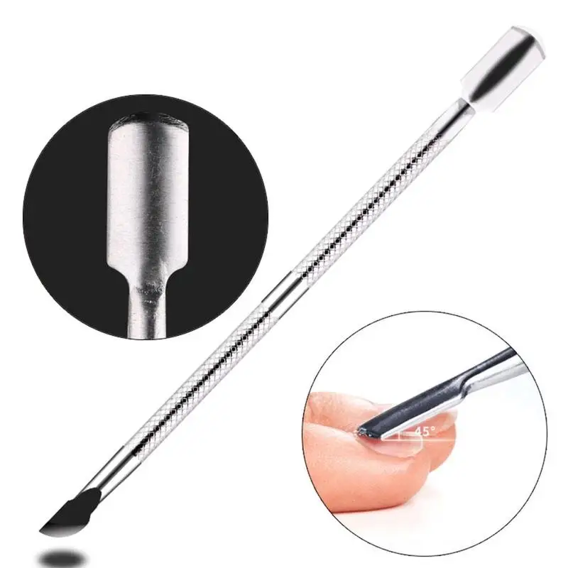 

1Pcs Stainless Steel Double Head Cuticle Pusher For Manicure Tools For Nails Art Non-Slip Nail Cuticle Remover Accessories Beaut