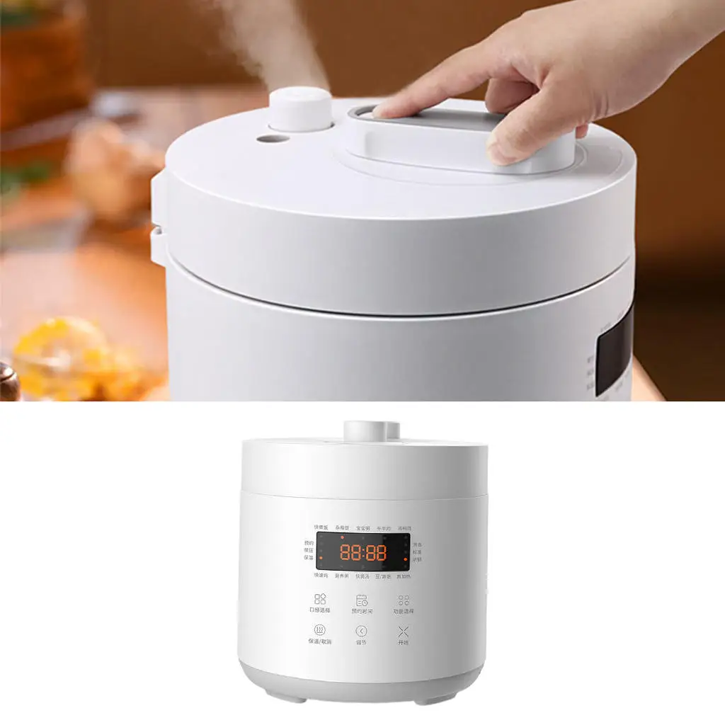 

Stainless Steel Rice Cooker cook Small Automatic Food Warmer Steams Stew Smart 2.5L Pressure Cooker for Kitchen Home US Adaptor
