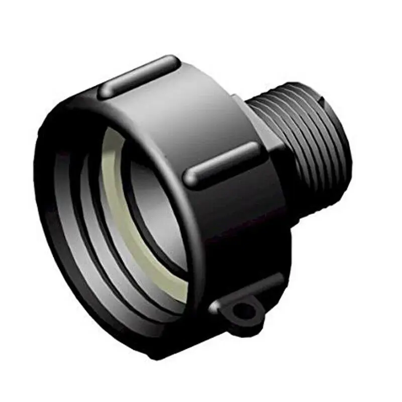 

S60x61 Inch IBC Tote Drain Tank Adapter Water Tank Garden Hose Fitting Tool 60mm Coarse Threaded Entry Male Fine Thread Washer