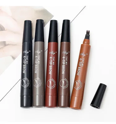 

Eyebrow Pen Waterproof with Fork Tip Tattoo Pencil Cosmetic Long Lasting Natural Liquid Microblading Smudgeproof Brow Makeup