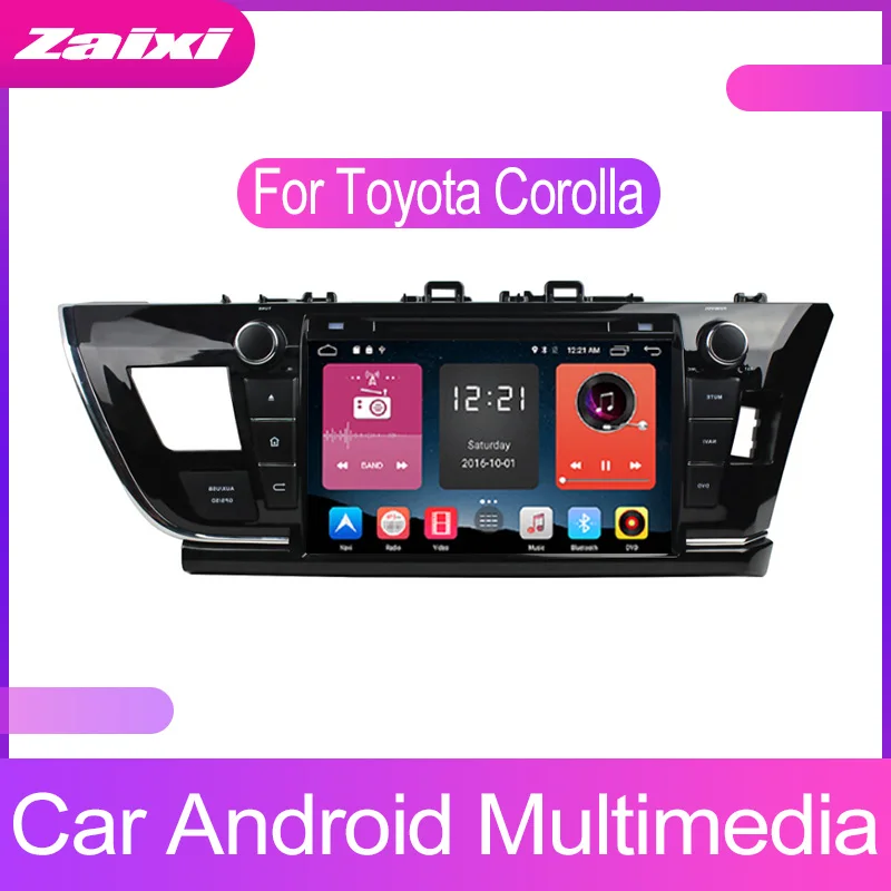 Автомобильный мультимедийный плеер ZaiXi 2 DIN сенсорный экран Android для Toyota Corolla 2013 ~