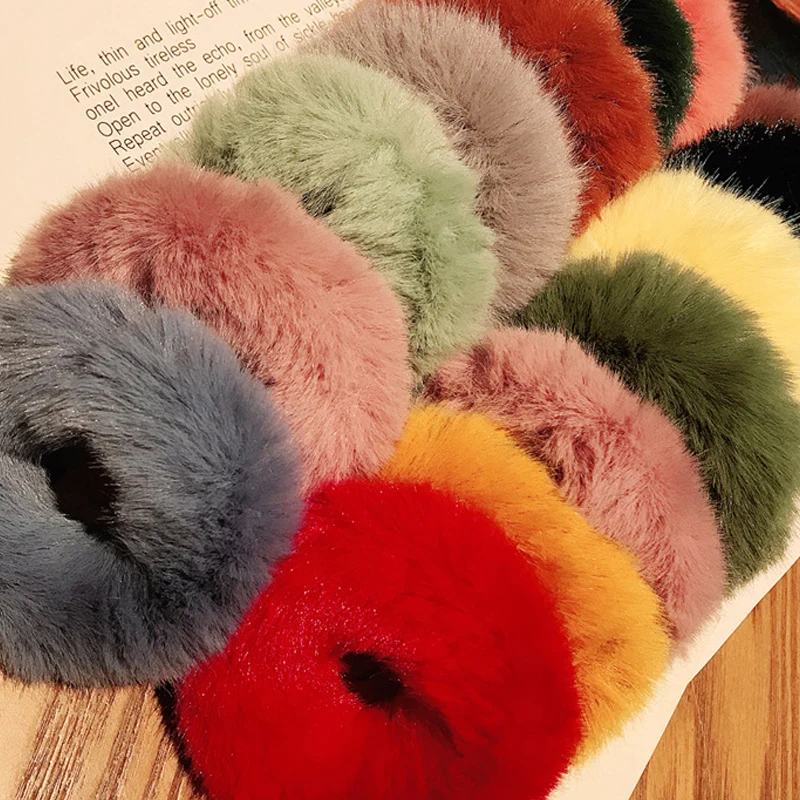 Упругие резинки для волос с простым сплошным мягким плюшевым узлом, декорированными детскими аксессуарами, фруктовые салатные завязки на голову.