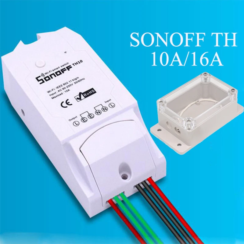 Sonoff TH16 Sonoff TH10 контроль температуры и влажности Wi-Fi умный переключатель в реальном времени умный дом поддержка AM2301, DS18B20, DHT11