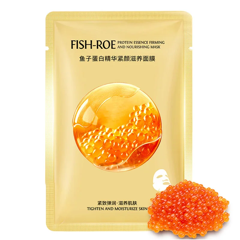 Fish protein 1 шт. Мультяшные маски для лица, коллагеновая эссенция, омолаживающая маска для лица, отбеливание, увлажнение, укрепление, контроль жирности, маска для лица, уход за кожей - Цвет: Fish protein