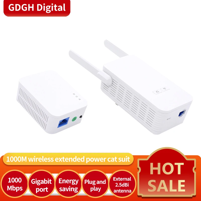 GLVISION GLPH5 1000 Мбит/с Комплект гигабитный адаптер линии питания сетевой AV1000 Ethernet PLC