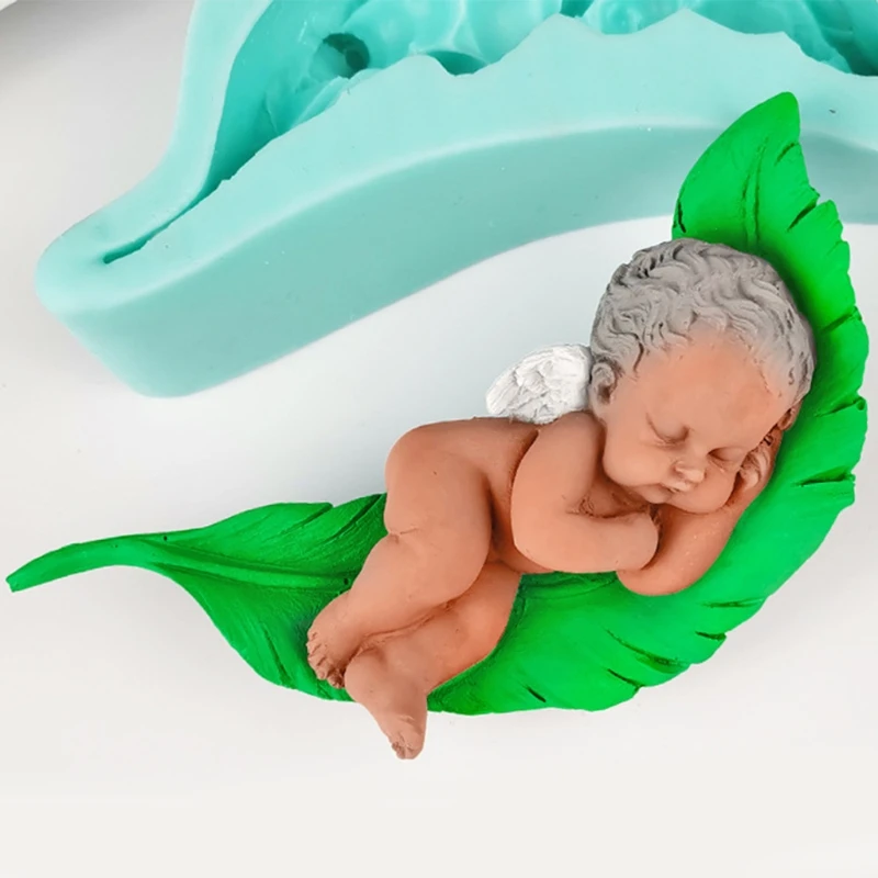 

DIY Crafts Polymer Clay Ornaments Epoxy Resin Mold Cute Leaf Kid Silicone Mould B36D