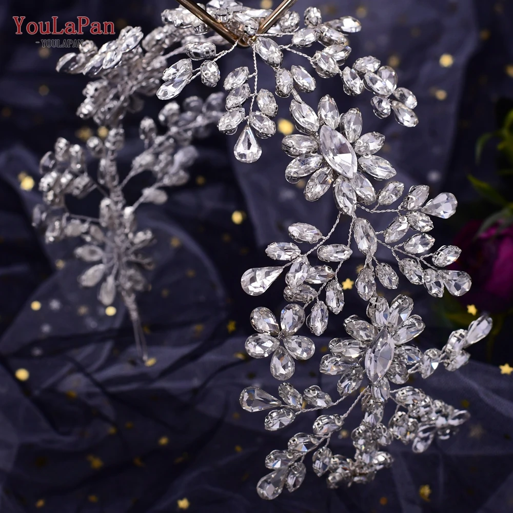 

YouLaPan HP408 Bridal Tiara and Crown Rhinestone Headband Wedding Hair Accessories Crystal Headpiece Hair Jewelry for Party