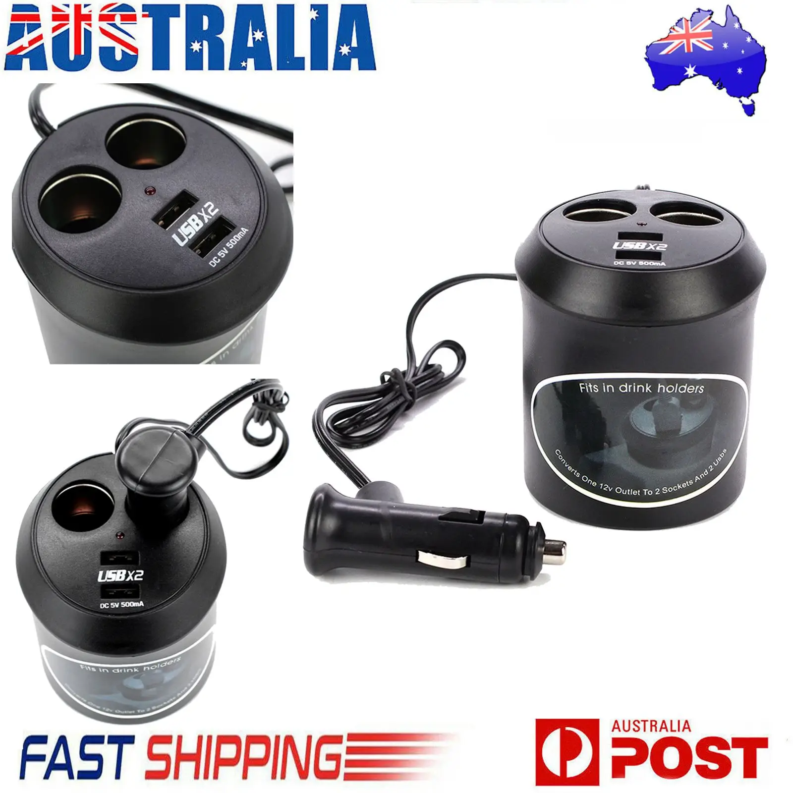 DC 12 V/24 V Dual USB Автомобильное зарядное устройство Зарядное устройство 2-полосная розетка для автомобильного прикуривателя Разветвитель Мощность адаптер для большинства мобильных телефонов, DVD, VCD, MP3 MP4