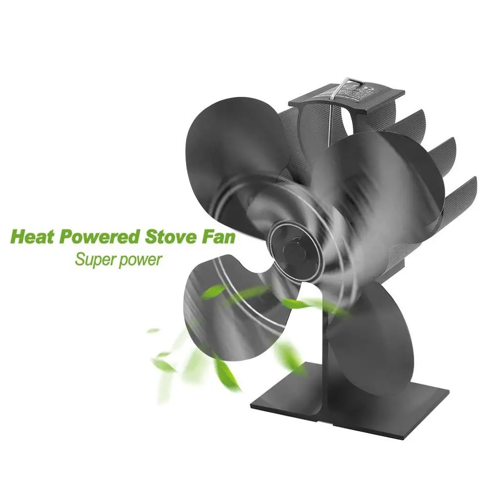 

4-Blade Heat Powered Stove Fan for Wood / Log Burner/Fireplace - Eco