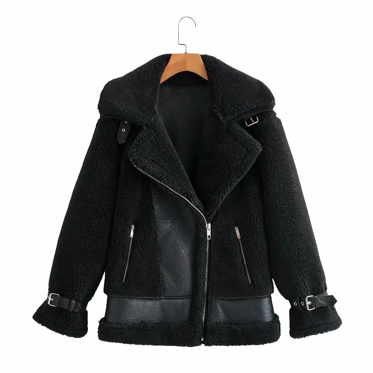 Новинка 2022 зимнее пальто Трендовое женская одежда утепленное кожаное из