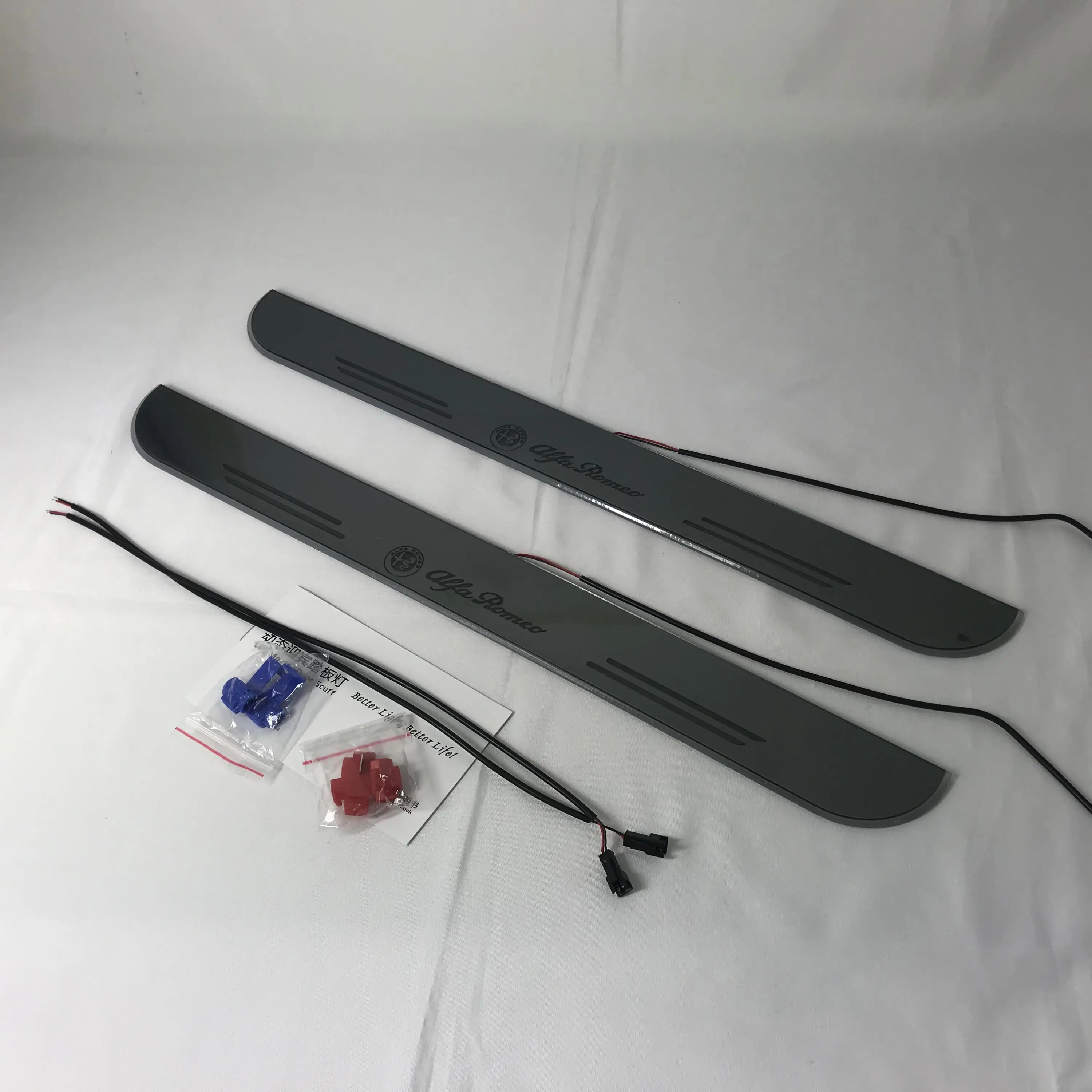 

Osmrk led moving door scuff for alfa romeo dynamic door sill plate welcome lamp flat lining overlay Flow/fixed light, 2pcs