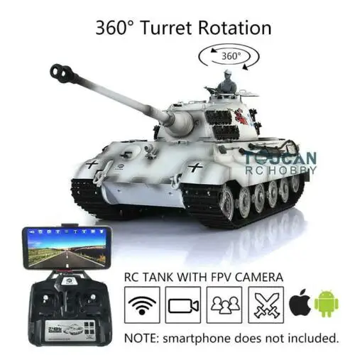 Henglong 1/16 6,0 индивидуальные King Tiger RTR rc Танк FPV 3888A металлические гусеницы TH16205